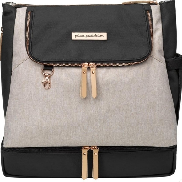 Petunia Pickle Bottom Handbags - PETUNIA PICKLE BOTTOM Pivot Pack in Black/Sand diaper bag